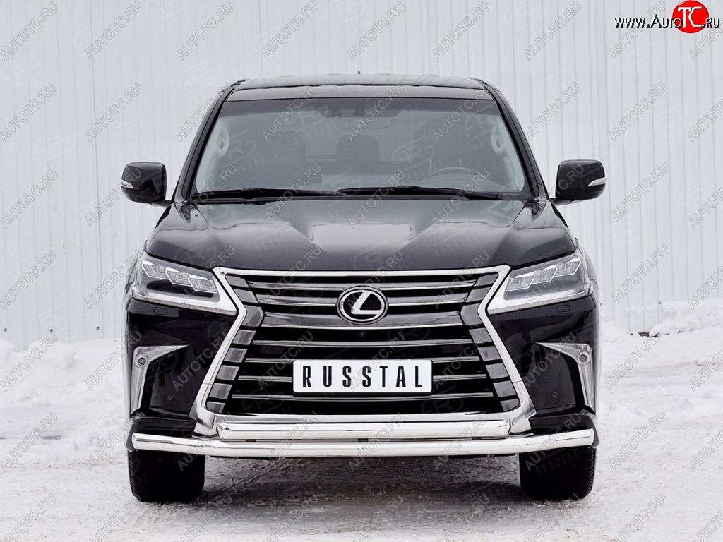 24 999 р. Защита переднего бампера (2 трубыØ63 мм, нержавейка) SLITKOFF Lexus LX450d J200 2-ой рестайлинг (2015-2022)  с доставкой в г. Горно‑Алтайск