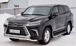 19 999 р. Защита переднего бампера (Ø63 мм, нержавейка) SLITKOFF Lexus LX450d J200 2-ой рестайлинг (2015-2022)  с доставкой в г. Горно‑Алтайск. Увеличить фотографию 2