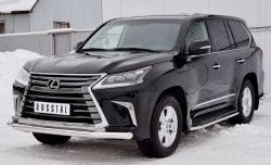 19 899 р. Защита переднего бампера (Ø76 мм, нержавейка) SLITKOFF Lexus LX450d J200 2-ой рестайлинг (2015-2022)  с доставкой в г. Горно‑Алтайск. Увеличить фотографию 2