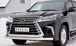 26 849 р. Защита переднего бампера (2 трубыØ76 и 63 мм, нержавейка) SLITKOFF Lexus LX450d J200 2-ой рестайлинг (2015-2022)  с доставкой в г. Горно‑Алтайск. Увеличить фотографию 4