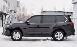 14 999 р. Защита порогов из круглой трубы диаметром 42 мм SLITKOFF Lexus LX450d J200 2-ой рестайлинг (2015-2022)  с доставкой в г. Горно‑Алтайск. Увеличить фотографию 3