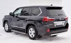 16 899 р. Защита заднего бампера (Ø63 мм, нержавейка, NOT F-SPORT/HERITAGE) SLITKOFF  Lexus LX450d  J200 - LX570  J200  с доставкой в г. Горно‑Алтайск. Увеличить фотографию 2