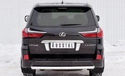 16 899 р. Защита заднего бампера (Ø63 мм, нержавейка, NOT F-SPORT/HERITAGE) SLITKOFF  Lexus LX450d  J200 - LX570  J200  с доставкой в г. Горно‑Алтайск. Увеличить фотографию 1