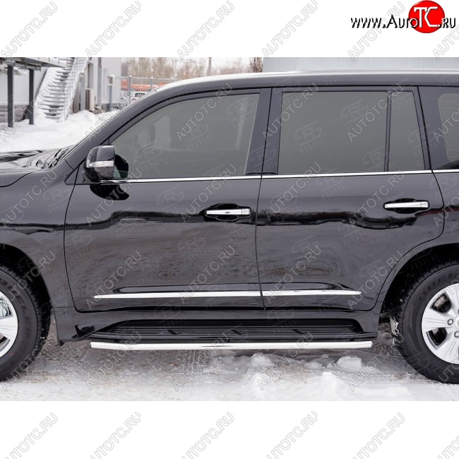 16 799 р. Защита порогов из круглой трубы диаметром 42 SLITKOFF v3 Lexus LX570 J200 2-ой рестайлинг (2015-2022)  с доставкой в г. Горно‑Алтайск