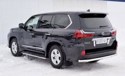 17 849 р. Защита заднего бампера (Ø63 мм, нержавейка, NOT F-SPORT/HERITAGE) SLITKOFF  Lexus LX450d  J200 - LX570  J200  с доставкой в г. Горно‑Алтайск. Увеличить фотографию 2