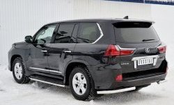 17 649 р. Защита заднего бампера (Ø63 мм уголки, нержавейка) SLITKOFF Lexus LX450d J200 2-ой рестайлинг (2015-2022)  с доставкой в г. Горно‑Алтайск. Увеличить фотографию 2