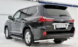 17 649 р. Защита заднего бампера (Ø63 мм уголки, нержавейка) SLITKOFF Lexus LX450d J200 2-ой рестайлинг (2015-2022)  с доставкой в г. Горно‑Алтайск. Увеличить фотографию 4