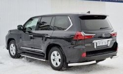 16 949 р. Защита заднего бампера (Ø76 мм уголки, нержавейка) SLITKOFF  Lexus LX450d  J200 (2015-2022) 2-ой рестайлинг  с доставкой в г. Горно‑Алтайск. Увеличить фотографию 2