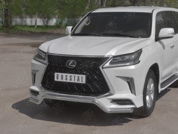 14 999 р. Защита переднего бампера (TRD Superior, волна, Ø 63 мм, нержавейка)  Lexus LX450d  J200 - LX570  J200  с доставкой в г. Горно‑Алтайск. Увеличить фотографию 2