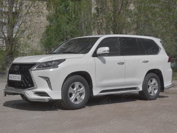 14 999 р. Защита переднего бампера (TRD Superior, волна, Ø 63 мм, нержавейка)  Lexus LX450d  J200 - LX570  J200  с доставкой в г. Горно‑Алтайск. Увеличить фотографию 3