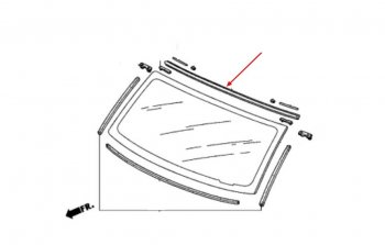 Молдинг лобового стекла SAT (верхний) Toyota Land Cruiser 200 2-ой рестайлинг (2015-2021)