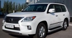 17 999 р. Защита переднего бампера (2 трубыØ75х42 мм, нержавейка) Russtal Lexus LX570 J200 дорестайлинг (2007-2012)  с доставкой в г. Горно‑Алтайск. Увеличить фотографию 4