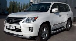 17 999 р. Защита переднего бампера (2 трубыØ76 и 42 мм, нержавейка) SLITKOFF Lexus LX570 J200 дорестайлинг (2007-2012)  с доставкой в г. Горно‑Алтайск. Увеличить фотографию 4