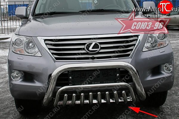 23 849 р. Защита переднего бампера нижняя Souz-96 Lexus LX570 J200 дорестайлинг (2007-2012)  с доставкой в г. Горно‑Алтайск