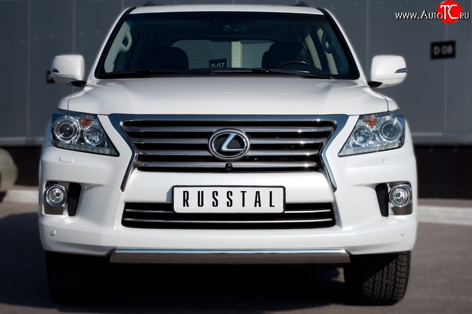 14 999 р. Защита переднего бампера Russtal из овальной трубы диаметром 75x42 мм Lexus LX570 J200 дорестайлинг (2007-2012)  с доставкой в г. Горно‑Алтайск