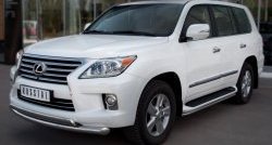 Защита порогов SLITKOFF из круглой трубы диаметром 42 мм (2012-н.в.) Lexus LX570 J200 дорестайлинг (2007-2012)