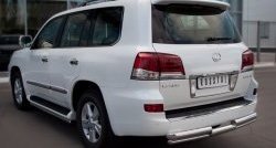 20 949 р. Защита заднего бампера (Ø76 и 42 мм, нержавейка) SLITKOFF  Lexus LX570  J200 (2007-2012) дорестайлинг  с доставкой в г. Горно‑Алтайск. Увеличить фотографию 4