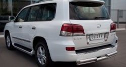 22 999 р. Защита заднего бампера (2 трубы Ø76 и 42 мм, нержавейка) SLITKOFF Lexus LX570 J200 1-ый рестайлинг (2012-2015)  с доставкой в г. Горно‑Алтайск. Увеличить фотографию 3