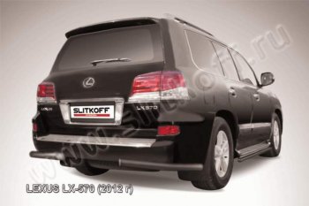 Защита заднего бампера из уголков d76 Slitkoff Lexus LX570 J200 1-ый рестайлинг (2012-2015)