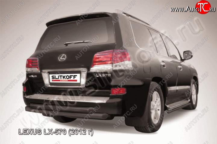 19 999 р. Защита заднего бампера из труб d76 Slitkoff (двойная)  Lexus LX570  J200 (2012-2015) 1-ый рестайлинг (Цвет: серебристый)  с доставкой в г. Горно‑Алтайск