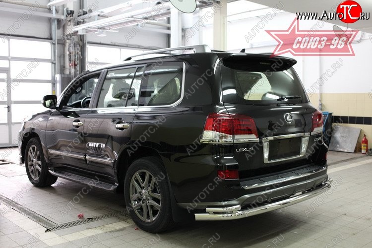 6 893 р. Двойная защита заднего бампера Souz-96 (d76/42) Lexus LX570 J200 1-ый рестайлинг (2012-2015)  с доставкой в г. Горно‑Алтайск