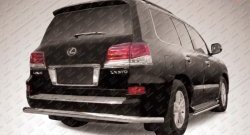 Защита заднего бампера из длинной трубы диаметром 76 мм Slitkoff Lexus (Лексус) LX570 (ЛХ)  J200 (2012-2015) J200 1-ый рестайлинг