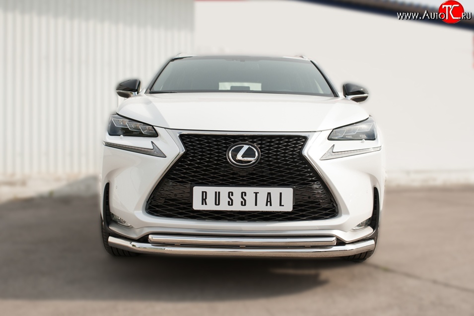 18 699 р. Защита переднего бампера (2 трубыØ63 и 42 мм, нержавейка) SLITKOFF  Lexus NX200T  Z10 (2014-2017)  с доставкой в г. Горно‑Алтайск