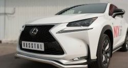 17 949 р. Защита переднего бампера (Ø63 мм волна, нержавейка, F-SPORT) SLITKOFF Lexus NX200T Z10 (2014-2017)  с доставкой в г. Горно‑Алтайск. Увеличить фотографию 2