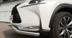 17 949 р. Защита переднего бампера (Ø63 мм волна, нержавейка, F-SPORT) SLITKOFF Lexus NX200T Z10 (2014-2017)  с доставкой в г. Горно‑Алтайск. Увеличить фотографию 3