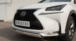 17 299 р. Защита переднего бампера (Ø75х42 мм, нержавейка, F-SPORT) Russtal Lexus NX200T Z10 (2014-2017)  с доставкой в г. Горно‑Алтайск. Увеличить фотографию 2