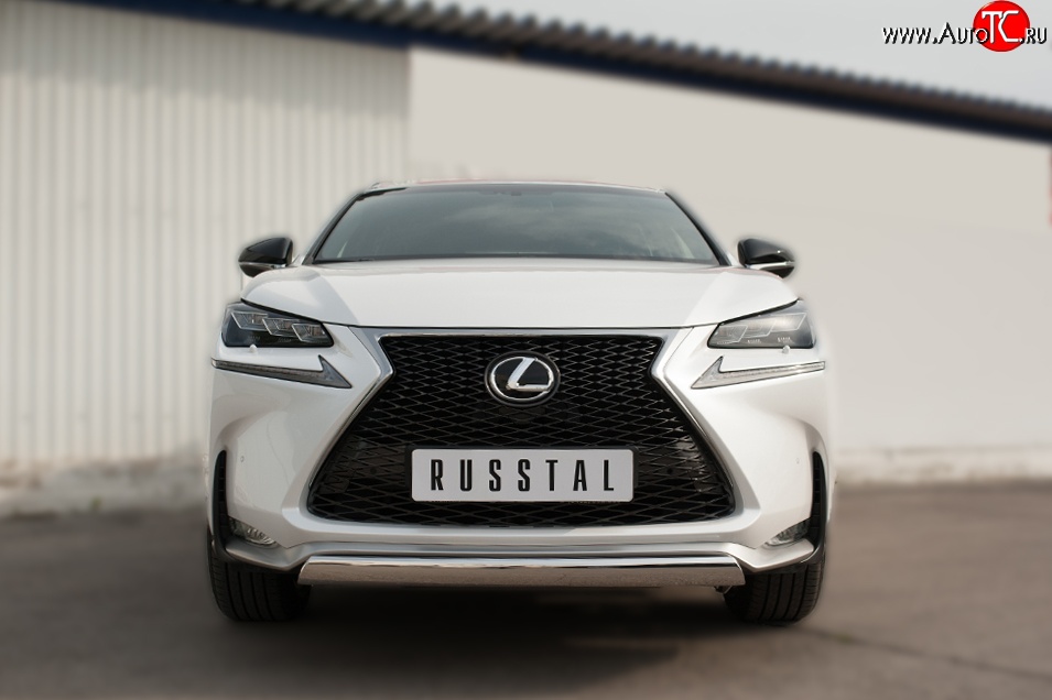 17 299 р. Защита переднего бампера (Ø75х42 мм, нержавейка, F-SPORT) Russtal Lexus NX200T Z10 (2014-2017)  с доставкой в г. Горно‑Алтайск