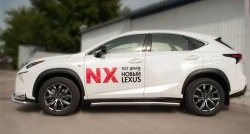 21 999 р. Защита порогов из круглой трубы диаметром 63 мм F SPORT SLITKOFF Lexus NX200T Z10 (2014-2017)  с доставкой в г. Горно‑Алтайск. Увеличить фотографию 3