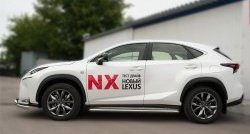 24 749 р. Широкая защита порогов F SPORT Russtal Lexus NX200T Z10 (2014-2017) (Текстура поверхности листа №1)  с доставкой в г. Горно‑Алтайск. Увеличить фотографию 6