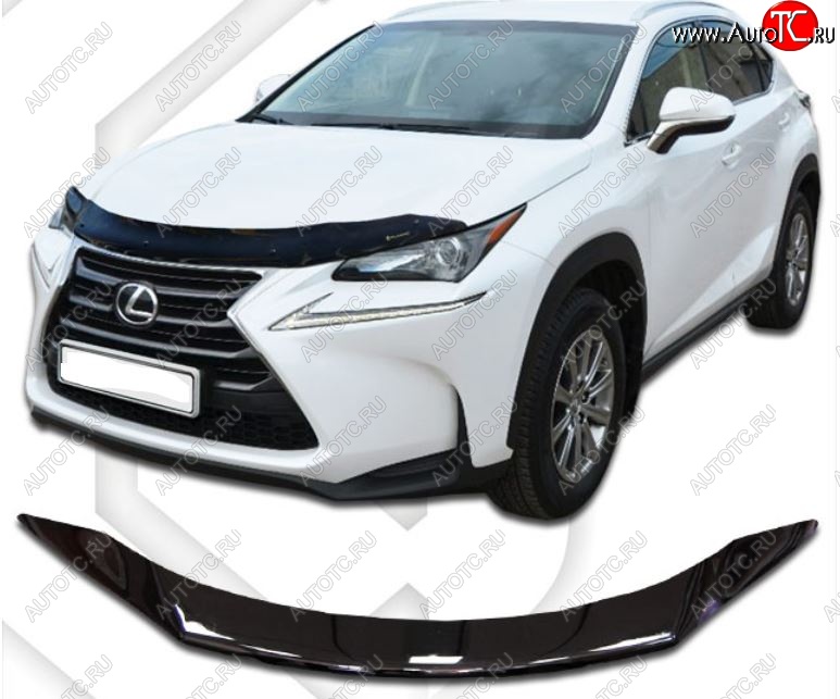 2 099 р. Дефлектор капота CA-Plastic  Lexus NX300h  Z10 (2014-2017) дорестайлинг (Classic черный, Без надписи)  с доставкой в г. Горно‑Алтайск