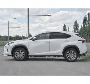 31 649 р. Пороги труба 120х60 Russtal (овал с проступью) Lexus NX300h Z10 дорестайлинг (2014-2017)  с доставкой в г. Горно‑Алтайск. Увеличить фотографию 3