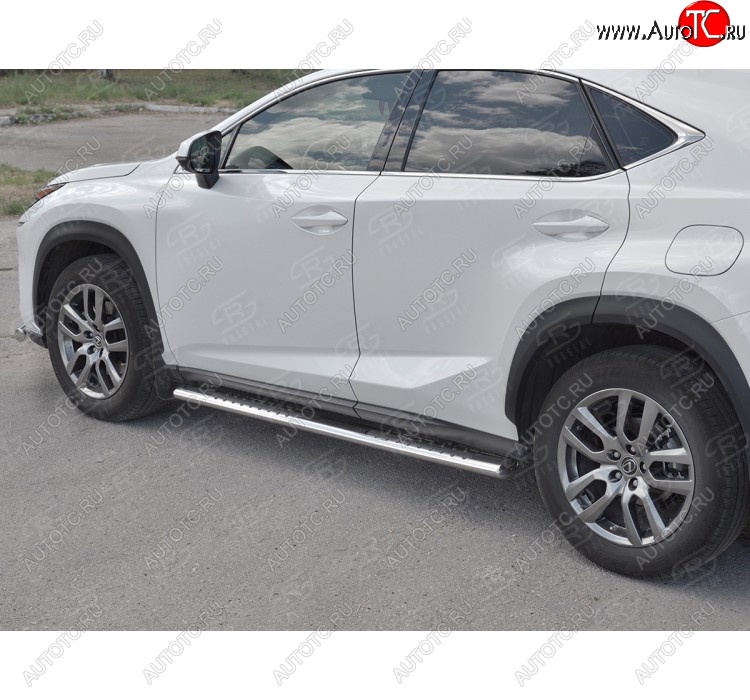 31 649 р. Пороги труба 120х60 Russtal (овал с проступью) Lexus NX300h Z10 дорестайлинг (2014-2017)  с доставкой в г. Горно‑Алтайск