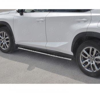 24 749 р. Пороги труба 75х42 Russtal (овал с проступью) Lexus NX300h Z10 дорестайлинг (2014-2017)  с доставкой в г. Горно‑Алтайск. Увеличить фотографию 3