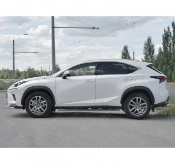 24 749 р. Пороги труба 75х42 Russtal (овал с проступью) Lexus NX300h Z10 дорестайлинг (2014-2017)  с доставкой в г. Горно‑Алтайск. Увеличить фотографию 4