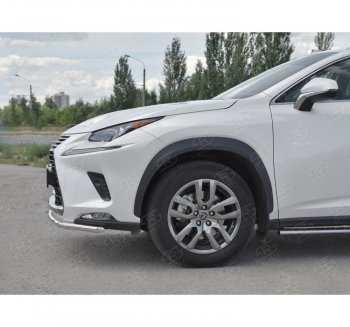 15 849 р. Защита переднего бампера (Ø42 мм, нержавейка) SLITKOFF  Lexus NX300h  Z10 (2014-2017) дорестайлинг  с доставкой в г. Горно‑Алтайск. Увеличить фотографию 2