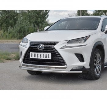 15 849 р. Защита переднего бампера (Ø42 мм, нержавейка) SLITKOFF  Lexus NX300h  Z10 (2014-2017) дорестайлинг  с доставкой в г. Горно‑Алтайск. Увеличить фотографию 3