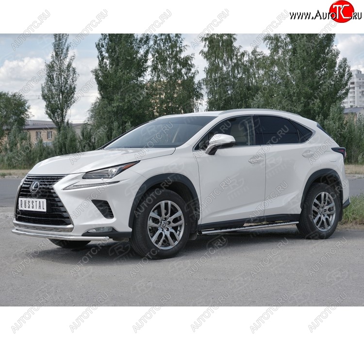 15 849 р. Защита переднего бампера (Ø42 мм, нержавейка) SLITKOFF  Lexus NX300h  Z10 (2014-2017) дорестайлинг  с доставкой в г. Горно‑Алтайск