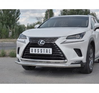 15 299 р. Защита переднего бампера (Ø63 мм, нержавейка) SLITKOFF  Lexus NX300h  Z10 (2014-2017) дорестайлинг  с доставкой в г. Горно‑Алтайск. Увеличить фотографию 3