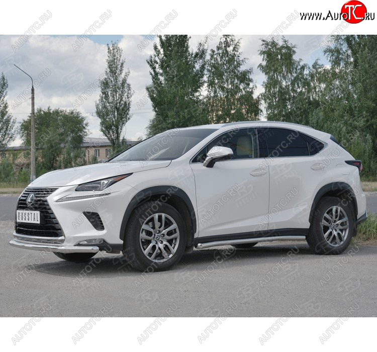 15 299 р. Защита переднего бампера (Ø63 мм, нержавейка) SLITKOFF  Lexus NX300h  Z10 (2014-2017) дорестайлинг  с доставкой в г. Горно‑Алтайск