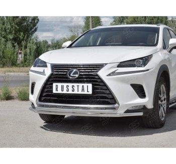 18 949 р. Защита переднего бампера (2 трубы Ø42 мм, нержавейка) SLITKOFF  Lexus NX300h  Z10 (2014-2017) дорестайлинг  с доставкой в г. Горно‑Алтайск. Увеличить фотографию 3