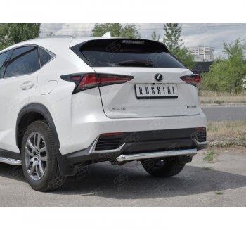 17 899 р. Защита заднего бампера (Ø63 мм, нержавейка) SLITKOFF Lexus NX300h Z10 дорестайлинг (2014-2017)  с доставкой в г. Горно‑Алтайск. Увеличить фотографию 3