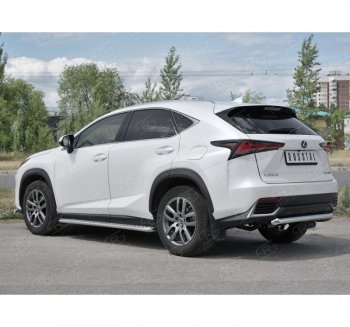 Защита заднего бампера (Ø63 мм, нержавейка) SLITKOFF Lexus (Лексус) NX300h (НХ)  Z10 (2014-2017) Z10 дорестайлинг