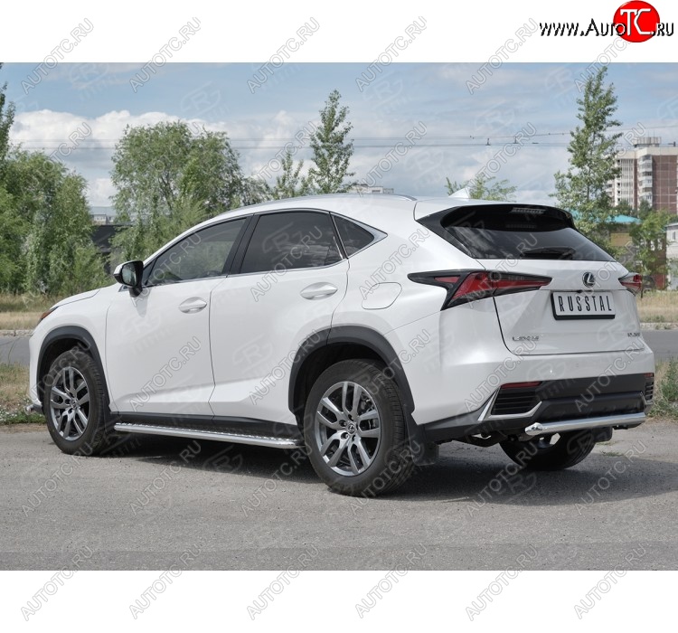 17 899 р. Защита заднего бампера (Ø63 мм, нержавейка) SLITKOFF Lexus NX300h Z10 дорестайлинг (2014-2017)  с доставкой в г. Горно‑Алтайск