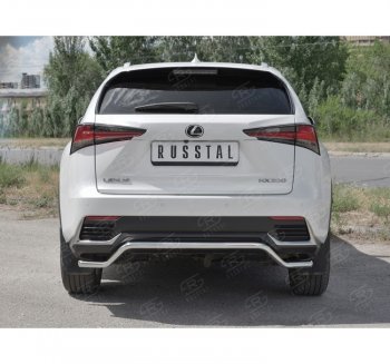 15 999 р. Защита заднего бампера (Ø42 мм волна, нержавейка) SLITKOFF Lexus NX300h Z10 дорестайлинг (2014-2017)  с доставкой в г. Горно‑Алтайск. Увеличить фотографию 4