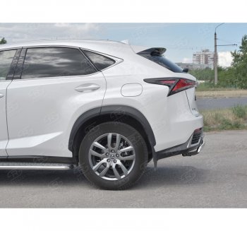 9 649 р. Защита заднего бампера (Ø75х42 мм, нержавейка) Russtal Lexus NX300h Z10 дорестайлинг (2014-2017)  с доставкой в г. Горно‑Алтайск. Увеличить фотографию 2