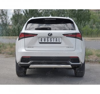 9 649 р. Защита заднего бампера (Ø75х42 мм, нержавейка) Russtal Lexus NX300h Z10 дорестайлинг (2014-2017)  с доставкой в г. Горно‑Алтайск. Увеличить фотографию 4